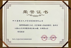 喜訊！瑞方人力連續(xù)第三年上榜四川服務(wù)業(yè)企業(yè)100強(qiáng) 第2張